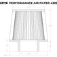HPS Performance 3.25" Air Filter, 6.75" Length, 5-5/8" Base, 5" Top, HPS-4329