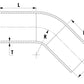 HPS 1/4" ID High Temp 4-ply Reinforced Silicone 45 Degree Elbow Coupler Hose Black (6.5mm ID)