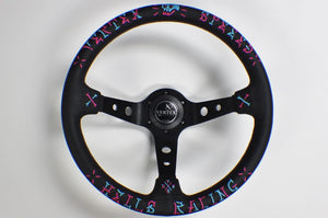 Vertex Speed 350mm Steering Wheel - Blue / Pink