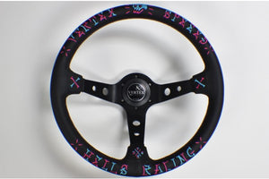 Vertex Speed 350mm Steering Wheel - Blue / Pink