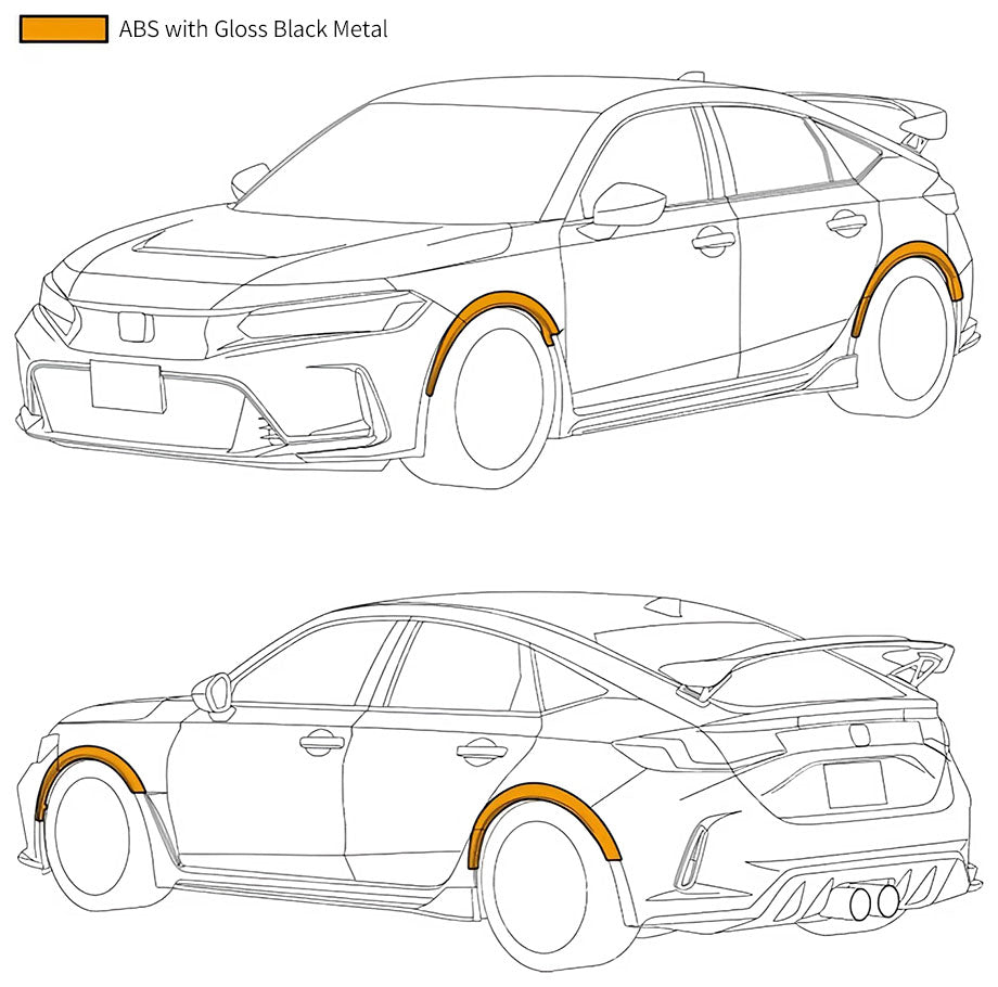 HKS Fender Molding Set 2023-2025 Honda Civic Type-R (FL5)