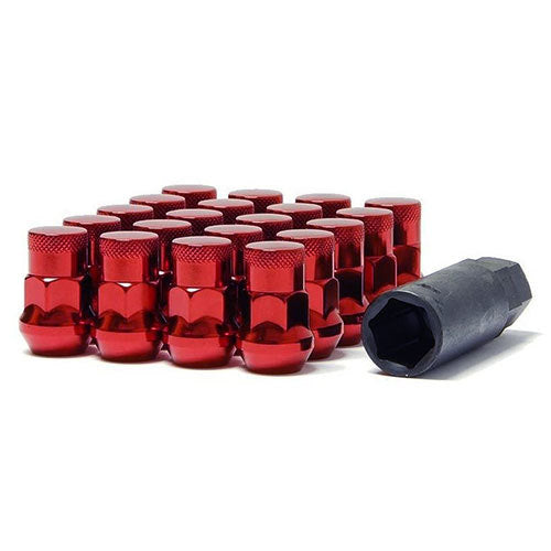 Muteki SR35 Close End Lug Nuts w/ Lock Set - Red 12x1.25 35mm