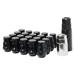 Muteki SR35 Close End Lug Nuts w/ Lock Set - Black 12x1.25 35mm