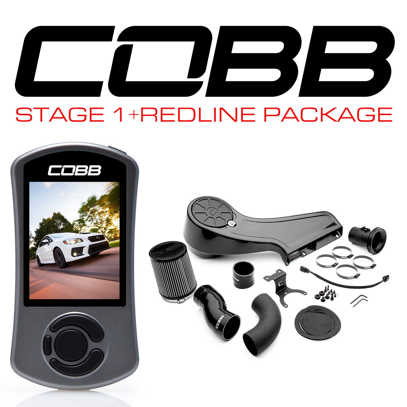 Cobb 18-21 Subaru Stage 1+ CAN Flex Fuel Redline Carbon Fiber Power Package