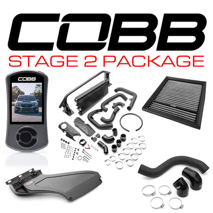 Cobb 22-25 Subaru WRX Stage 2 Power Package w/Black FMIC & Matte CF Scoop