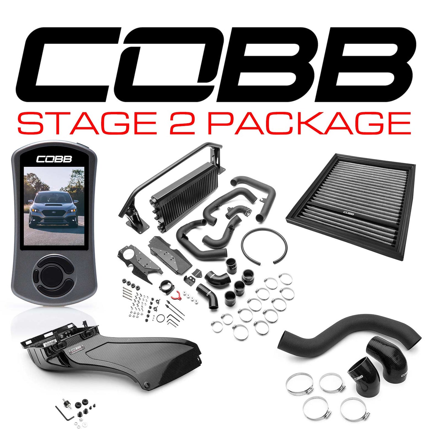 Cobb 2022+ Subaru WRX Stage 2 Power Package w/Black FMIC