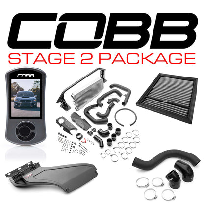 Cobb Stage 2 Power Package w/Silver FMIC & Matte CF Scoop 2022-2025 Subaru WRX