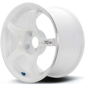 Advan TC4 18x9 +35 5-114.3 Racing White Metallic & Ring Wheel
