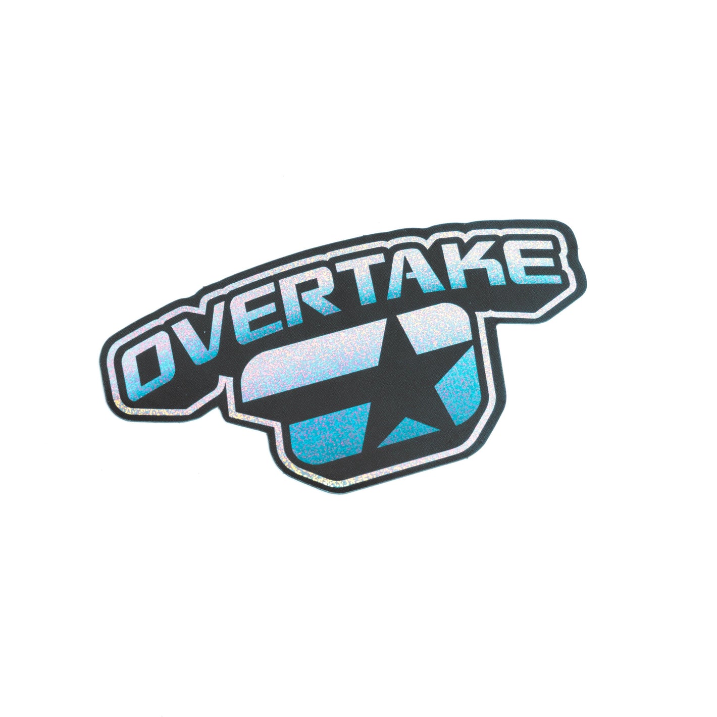 OVERTAKE Blue Glitter Fade Sticker
