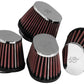 K&N Universal Chrome Oval Tapered Air Filter - 2in Flg ID x 4in OS L 3in OS W x 2.75in H