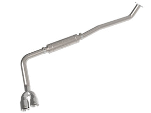 aFe Rebel Series 3in 304 Stainless Middle-Side Exit System Polished Toyota Hilux 15-26 L4-2.4/2.8L