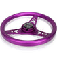 NRG Aluminum Steering Wheel 330mm - Arow Cutout - Ergonomic Grip - Anadized Purple
