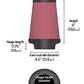 K&N Universal Rubber Filter 2-1/2in Flg / 4-1/2in OD B / 3-1/2in OD T / 6in H - Black Top