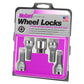 McGard Wheel Lock Bolt Set - 4pk. (Cone Seat) M12X1.5 / 17mm Hex / 25.5mm Shank Length - Chrome