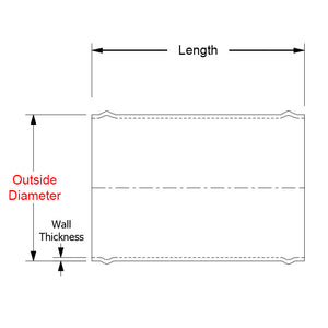 HPS 4" OD x 4" Long, 6061 Aluminum Joiner Tube Piping with Bead Roll