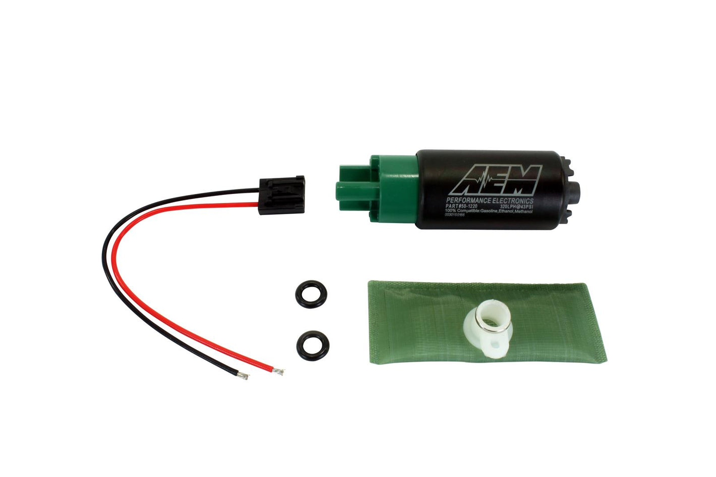 AEM 320LPH 65mm Fuel Pump Kit w/o Mounting Hooks - Ethanol Compatible (Various Models inc. Evo X / 2015+ WRX / BRZ / Acura Integra)