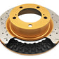 DBA 03-05 Evo 8/9 Front Drilled & Slotted 5000 Series 2 Piece Rotor Assembled w/ Gold Hat