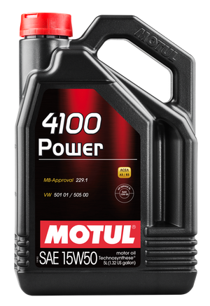 Motul 5L Engine Oil 4100 POWER 15W50 - VW 505 00 501 01 - MB 229.1