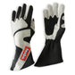 RaceQuip SFI-5 Gray/Black Large Long Angle Cut Glove