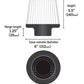 K&N Universal Filter Chrome Round Tapered White - 4in Flange ID x 1.125in Flange Length x 5.5in H