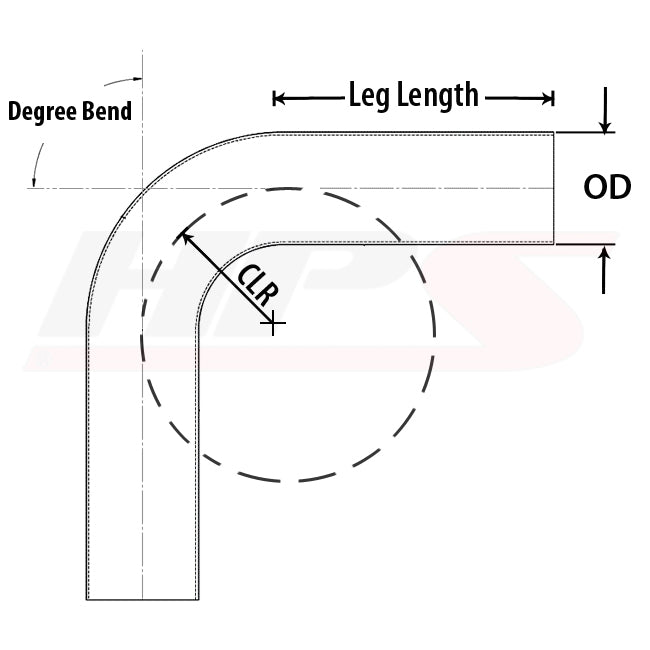 HPS 1-3/8" OD 135 Degree Bend 6061 Aluminum Elbow Pipe 16 Gauge w/ 2" CLR