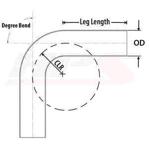 HPS 2" OD 135 Degree Bend 6061 Aluminum Elbow Pipe 16 Gauge w/ 2" CLR