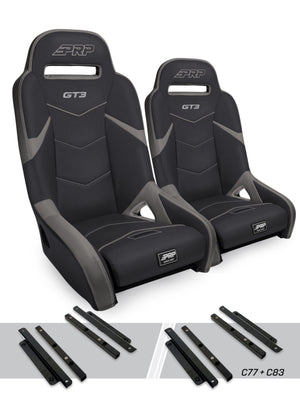 PRP Polaris General GT3 Suspension Seats Kit (Pair) - Black & Gray