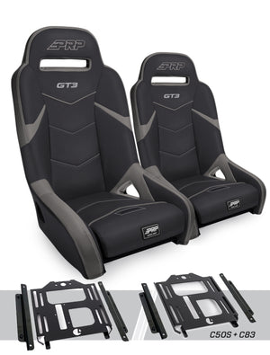 PRP Polaris RZR 570 GT3 Suspension Seats Kit (Pair) - Black & Gray