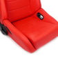 NRG Omega Reclinable Racing Seat (Pair) Red with Black Carbon Vinyl Back