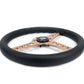 NRG Light Weight Gaming Steering Wheel - Driftz 350mm 3 Rose Gold Spokes Perforated Leather