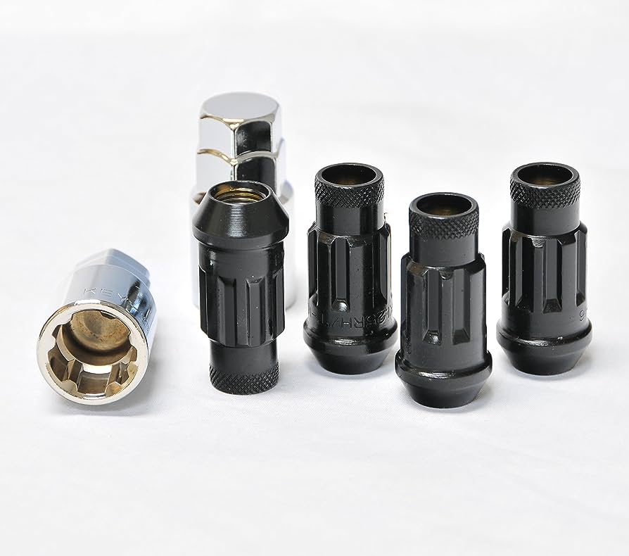 Muteki SR48 Open End Locking Lug Nut Set of 4 - Black 12x1.25 48mm