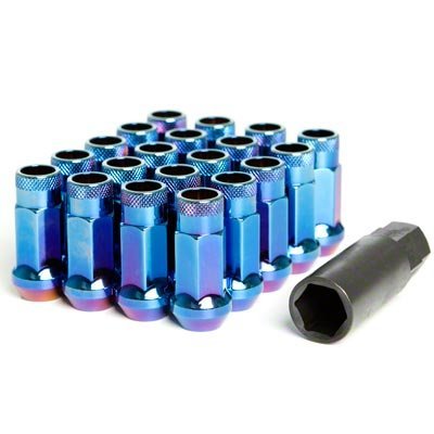 Muteki SR48 Open End Lug Nuts - Burning Blue Neon 12x1.25 48mm