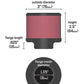 K&N 1.375in Flange ID x 3in OD x 2.5in H Rubber Base Crankcase Vent Filter