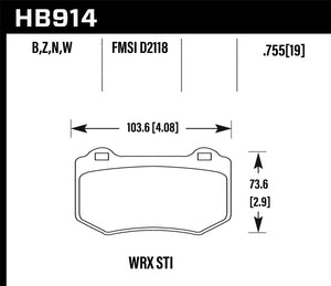 Hawk Ceramic Rear Brake Pads 2018-2021 STI