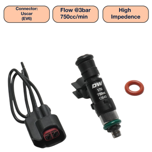 DeatschWerks Universal 750cc Single Fuel Injector / 48mm Length / 14mm O-Ring Seals