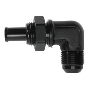 DeatschWerks 10AN Male Flare Bulkhead to 1/2in Hose Barb 90-Degree
