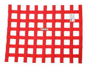 RaceQuip Red 18in H x 24W SFI Ribbon Window Net