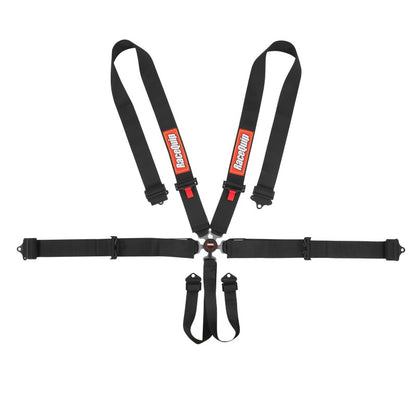 RaceQuip Black SFI CAMLOCK 6pt PU Lap Seat Belt
