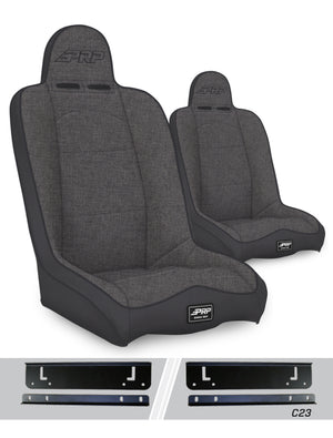 PRP Jeep Wrangler CJ7/YJ Daily Driver High Back Suspension Seats Kit (Pair) - Gray