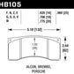 Hawk Alcon B/MB4/ Brembo XA2.E5.01/04 / XA5.90.01/04 / XA6.H7.11/14 DTC-70 Race Brake Pads