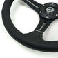 NRG Reinforced Perforated Leather Racing Steering Wheel 350mm / 2.5in Deep / 4mm Matte Black Spoke