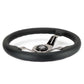 NRG Light Weight Gaming Steering Wheel - 350mm 3 Black Chrome Spokes Perforated Leather