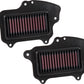 K&N 16-17 Suzuki Boulevard M90 1462CC Replacement Drop In Air Filter (Set of 2)