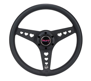 NRG All Aluminum Steering Wheel 330mm - Heart Cut Out- Ergonomic Grip- Anadized Black