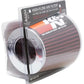 K&N Universal Air Filter Chrome Round Tapered Red - 4in Flange ID x 1.125in Flange Length x 5.5in H