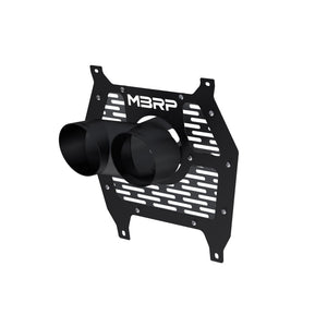MBRP 24-25 Can-Am Maverick R Single Wall Angle Cut Dual 4-Inch Outlet Tip w/ Shield - Black