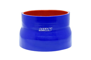 HPS 3.75" - 4" ID , 3" Long High Temp 4-ply Reinforced Silicone Reducer Coupler Hose Blue (95mm - 102mm ID , 76mm Length)