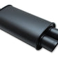 Vibrant StreetPower FLAT BLACK Oval Muffler with Dual 3in Outlets - 2.5in inlet I.D.