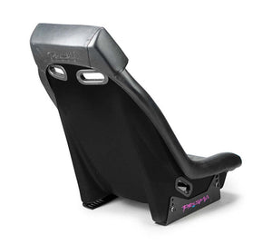NRG GT Retro Bucket Seat - Black PVC Leather Black Stitching Black Fiberglass Back
