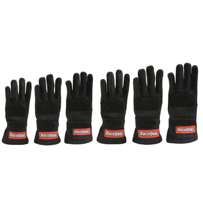 RaceQuip Black 2-Layer SFI-5 Glove Kid - Large K10